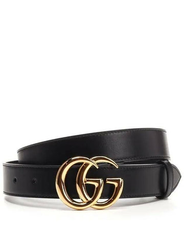 GUCCI Shiny Buckle Leather Belt 414516 0YA0G 133011333 [P]