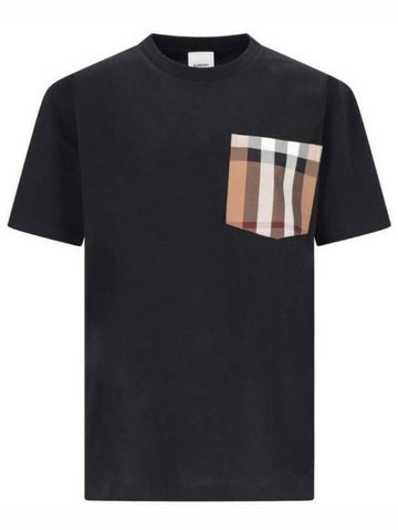 BURBERRY Karierter Baumwoll-T-Shirt mit Tasche 8080323 133022934 [P]
