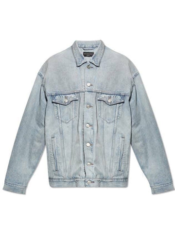 Balenciaga Sticker Denim Jacket 767947 TDW14 4016 133028252 [P]