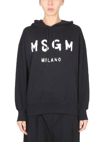 MSGM Brushed Logo Hooded T-Shirt 133039875 [P]