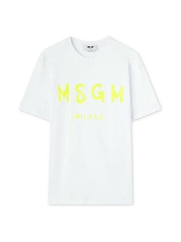 MSGM Brushed Logo Short Sleeve T-Shirt 133039936 [P]