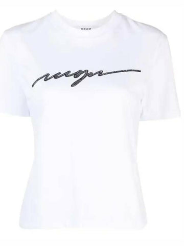 MSGM Stein Logo T-Shirt Kurzarm 3641MDM134 247002 01 133040049 [P]