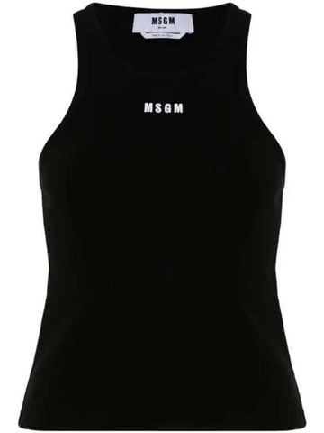MSGM Embroidered Logo Ribbed Top 133040117 [P]