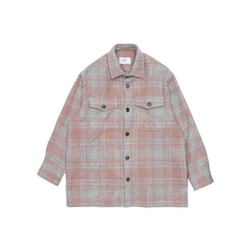 AMI Maxi-Überhemd für Männer in Pink-Grau-Karomuster UJK226-WV0014-665 64385960 [P]