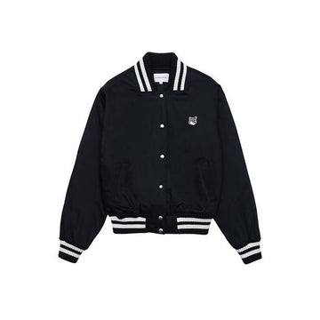 Maison Kitsune Men's Satin Cotton Bomber Jacket Black LW02104WW0093-P199 63634749 [P]