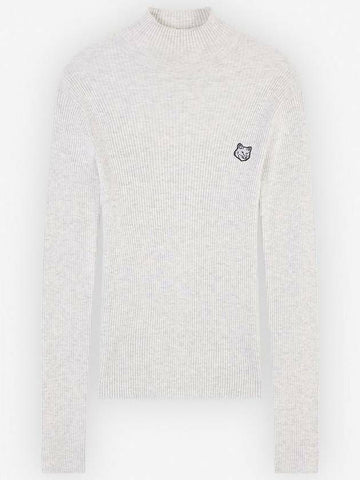 MAISON KITSUNE Turtle Neck mit Foxhead Patch in L.Gray 133043040 [P]