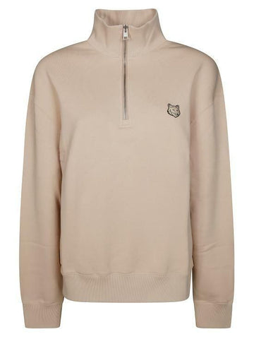 MAISON KITSUNE ボールドフォックスヘッドパッチコンフォートハーフジッパースウェットシャツOM00312KM0321P213 141544623 [P]