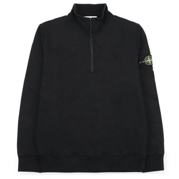 STONE ISLAND Herren Baumwollfleece Halb-Zip Sweatshirt (Schwarz) 158865549 [P]