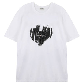 Saint Laurent Heart T-Shirt 615522 YBSO2 9744 142646041 [P]