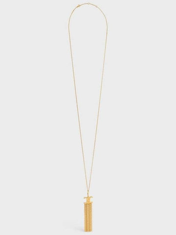 CELINE FRANZÖSISCHER FRANSEN LANGES HALSKETTE AUS GOLD-VERGOLDETEM BRASS 460OM6BRA 35OR 151055727 [P]