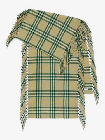 BURBERRY Karo Cashmere Fransen Schal 151055755 [P]