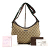 Gucci GG Logo Striped Half Moon Crossbody Bag 181092 158870562 [P]