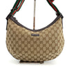 Gucci GG Logo Striped Half Moon Crossbody Bag 181092 158870562 [P]