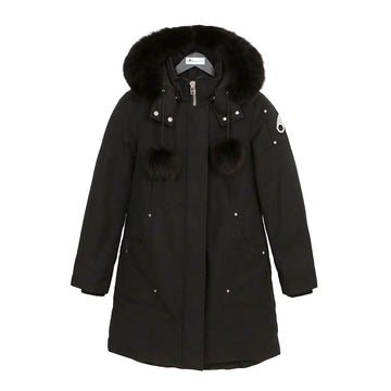 Moose Knuckles Faux Fur Hooded Padded Jacket Black 158665250 [P]