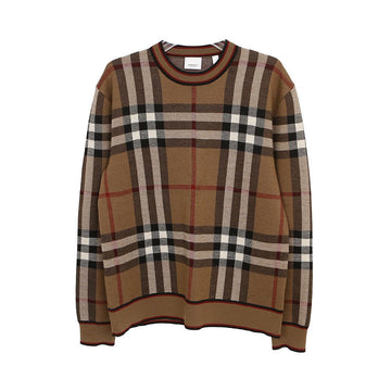 BURBERRY Karo Jacquard Wollpullover braun 158738729 [P]