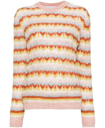 Maison Kitsune Striped Alpaca Lace Jumper Knit 151060780 [P]
