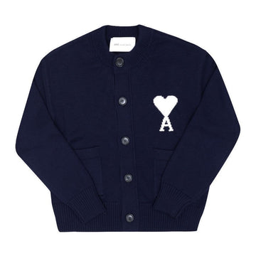 AMI Cardigan mit großer Herz-Logo-Intarsien-Taschen 154389802 [P]