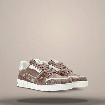 Louis Vuitton Trainer Sneakers in Taupe Brown 158873926 [P]
