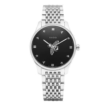 Gucci Watch YA1264154 G Timeless Bee Black Dial Men's Metal Watch 41859752 [P]