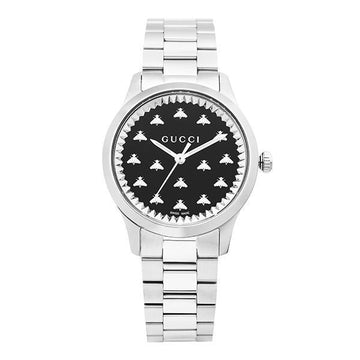 GUCCI Uhr G Timeless Bee Black Metall Uhr für Damen 64399996 [P]