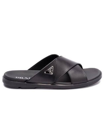 PRADA ブラック レザー サンダル 2X3111 3LEM F0002 133039210 [P]