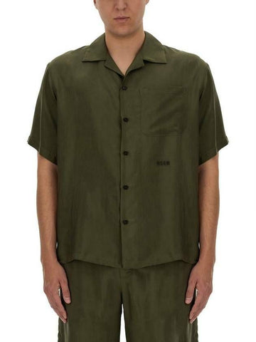 MSGM Cupro Bowling Kurzarmhemd 3640ME08X 247015 37 133040153 [P]