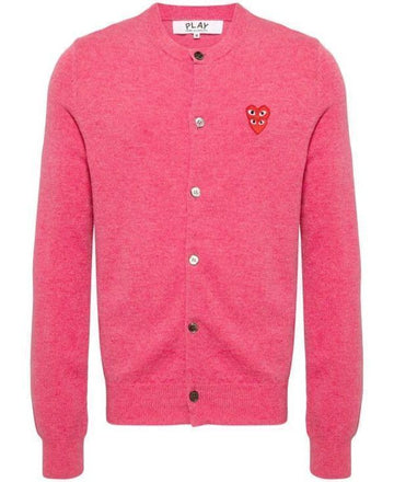 COMME DES GARCONS Rundhals-Doppelburgunder-Emblem-Pullover 25FW AX N075 051 4 151055106 [P]