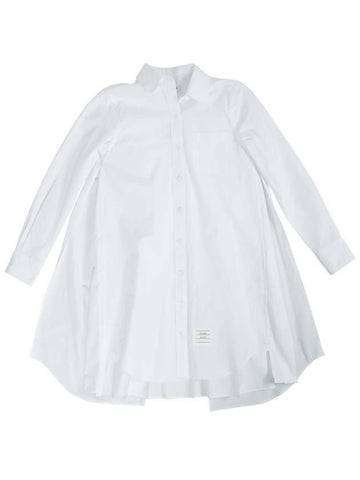 THOM BROWNE Solid Popeline Plissee Hemdenkleid 133045386 [P]