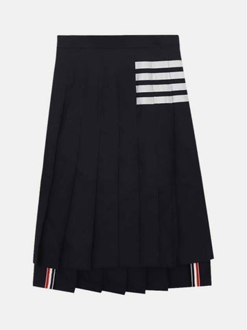 THOM BROWNE タブドロップバッグプレーンウィービングウールプリーツスカート 06146 415 133045411 [P]