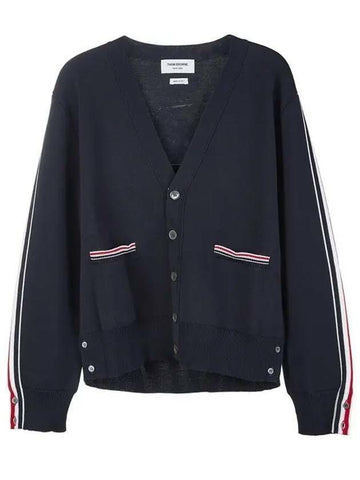 Thom Browne Side Intarsia RWB Trimming Milano Stitch Merino Wool Cardigan 133071749 [P]