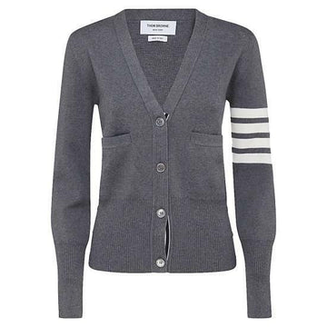 Thom Browne Wool 4-Bar Milano Stitch V-Neck Cardigan 141548947 [P]