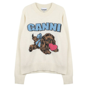 Ganni Ivory Puppy Wool Knit 149529165 [P]