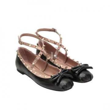 Valentino Rockstud Leather Ballerina Shoes 151103790 [P]