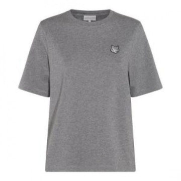 MAISON KITSUNE Komfort T-Shirt mit breitem Fuchs Kopf Patch MW00127KJ0119 H131 152201085 [P]