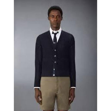 THOM BROWNE ウールクレープ4バーリラックスフィットカーディガン 152201130 [P]