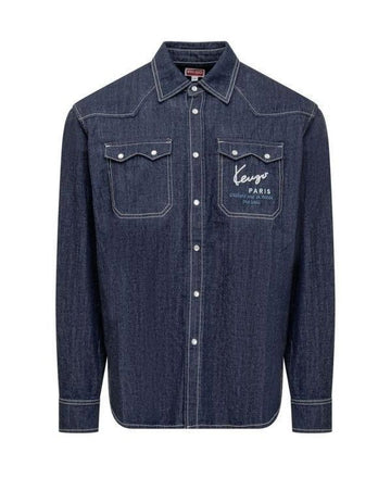 Kenzo Denim Embroidered Western Shirt 152201917 [P]