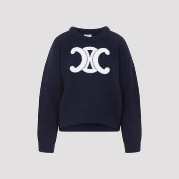 CELINE Rundhalsausschnitt Pullover aus Ripp-Wolle 152203335 [P]