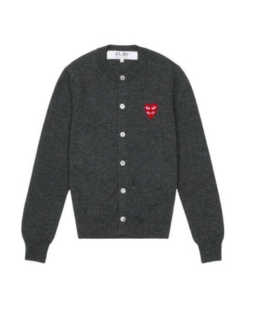 Comme Des Garcons Round Neck Double Burgundy Emblem Knit AX N075 051 2 152203641 [P]