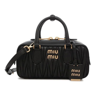 MIU MIU アーケードマテラッセ ナッパレザー トートバッグ ブラック 5BB142 AN88 F0002 158876215 [P]