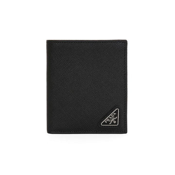 PRADA サフィアーノメタル三角ロゴブラック二つ折り財布 155485849 [P]