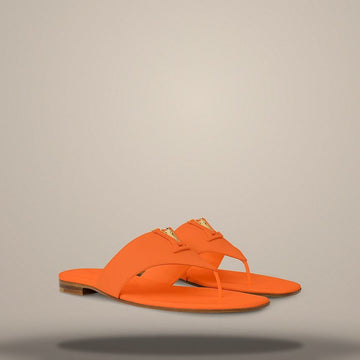 LOUIS VUITTON Mare Flach Zügelsandalen Orange 1AK3UR 158876421 [P]