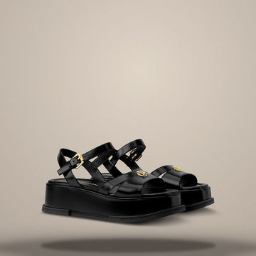LOUIS VUITTON Maya Plattform Sandalen Schwarz 1AJLYH 158876581 [P]