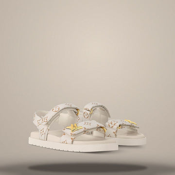 LOUIS VUITTON Flache Komfortsandalen in Beige 1AHODX 158876598 [P]