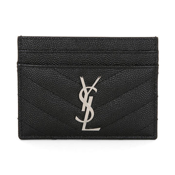 Saint Laurent Cassandra Matelassé Silver Logo Cardholder 154693057 [P]