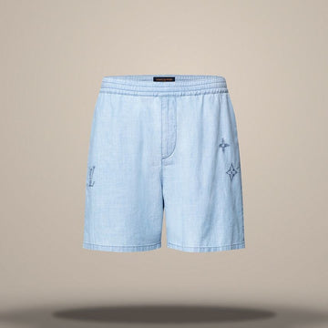 Louis Vuitton Embroidered Signature Chambray Shorts Regular Fit 158877421 [P]