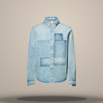 Louis Vuitton Signature Patchwork Denim Long-Sleeved Shirt Regular Fit 158877457 [P]