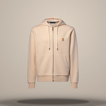 LOUIS VUITTON Reißverschluss-Hoodie mit Signatur in Beige 158877469 [P]