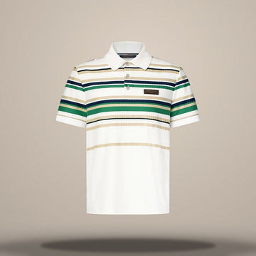 LOUIS VUITTON Gestreiftes strukturiertes Kurzarm-Poloshirt mit regulärer Passform 158877487 [P]