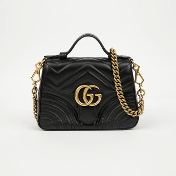 GUCCI マモント ミニ トップ ハンド バッグ ブラック 158643471 [P]