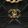 CHANEL 19 レザー ラージ ショルダーバッグ ブラック ゴールド金具 158643997 [P]